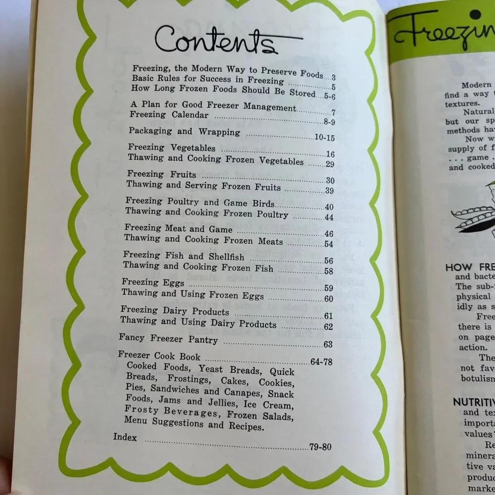 Vintage 1963 Cookbook Freezing Foods at Home Paperback